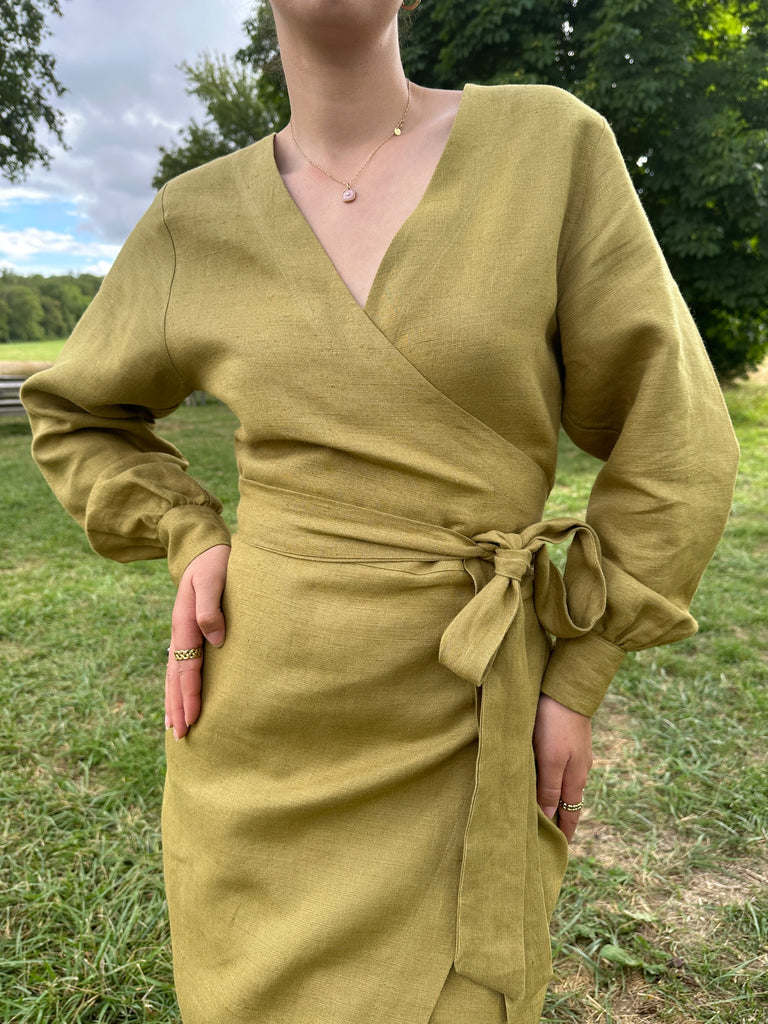 Robe portefeuille femme en lin, Made in France
